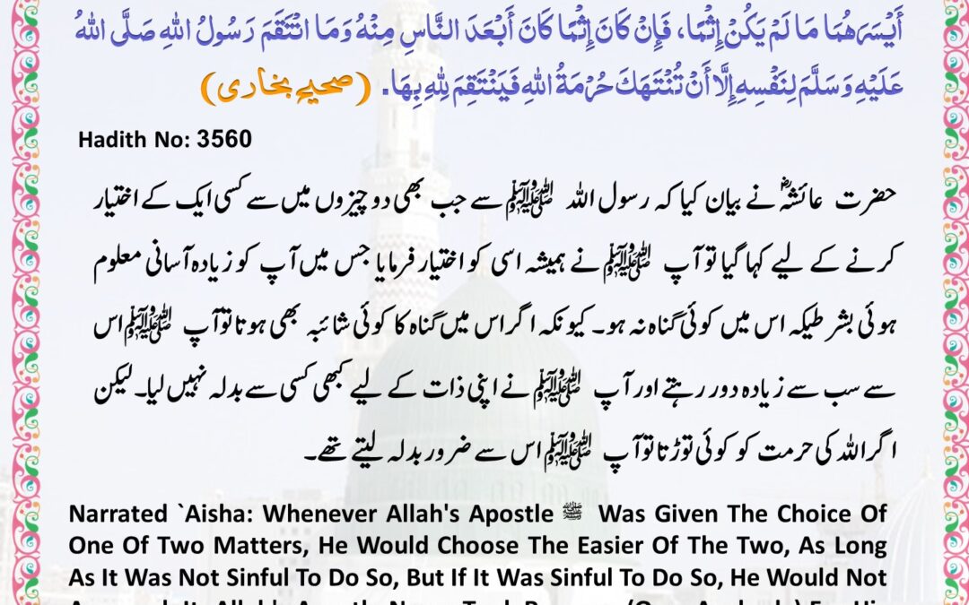 Sahih Bukhari – 3560