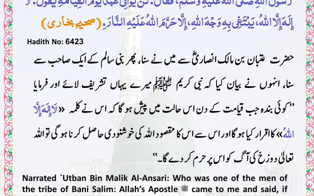 Sahih Bukhari – 6423